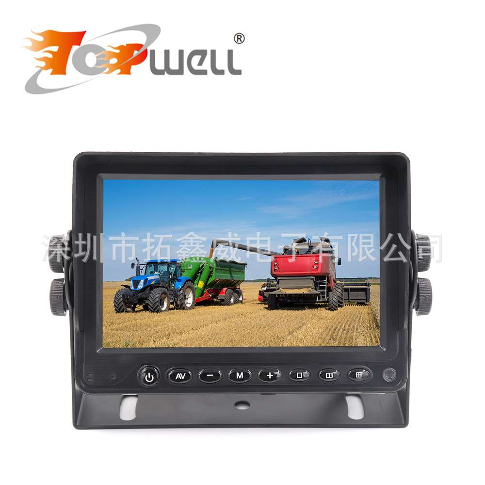 5寸带遮阳罩DC12V-24V宽电压三路视频输入车载液晶显示器T-M5002