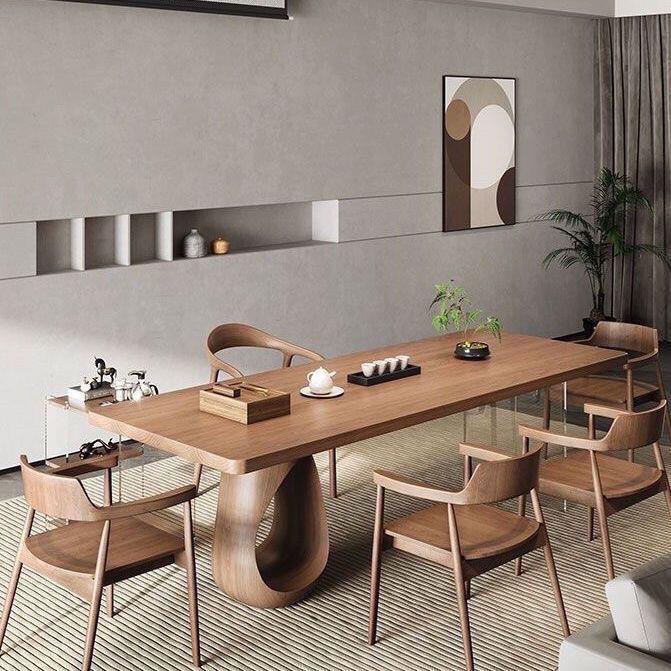 中式实木茶桌一体大板茶台桌椅组合现代简约办公室家用客厅泡茶