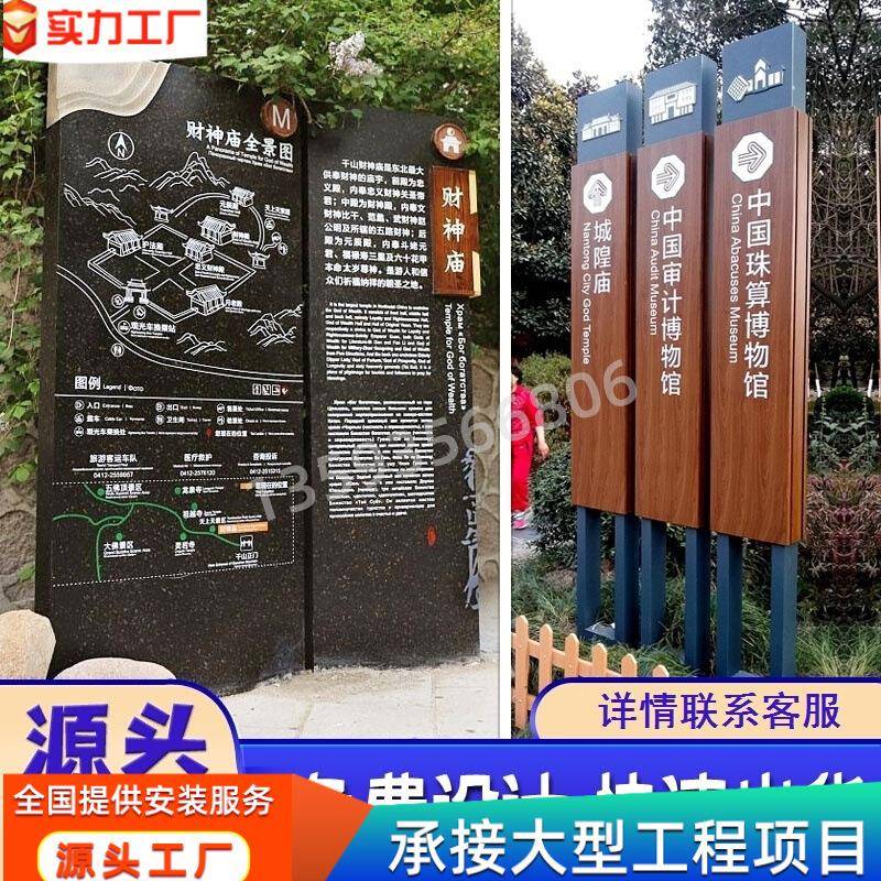 路标分流道路导视牌景区引路牌指路牌户外指示牌精神堡垒不锈钢