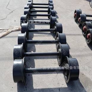 矿用轨道铸钢空心矿车轮对φ350轨距600加厚矿车实心轮对平板车轮