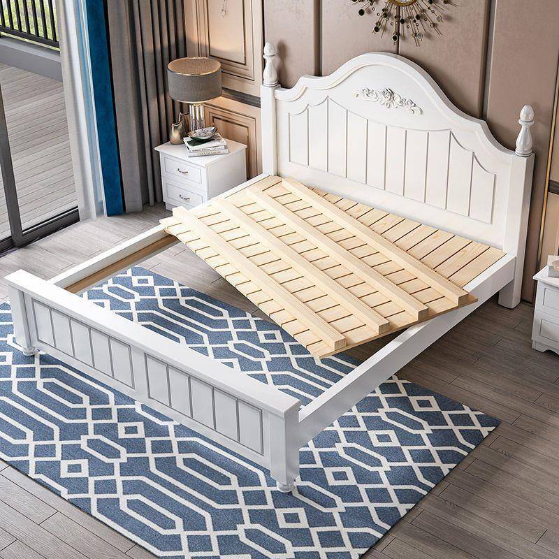 实木床现代简约1.5米双人床1.2m经济型出租房用1.8主卧公主单人床