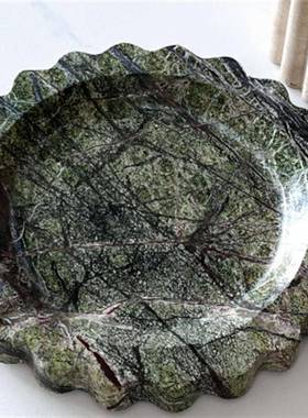 云浮家用天然大理石托盘轻奢厚黑色异形饰品收纳盘酒店洗手台托盘