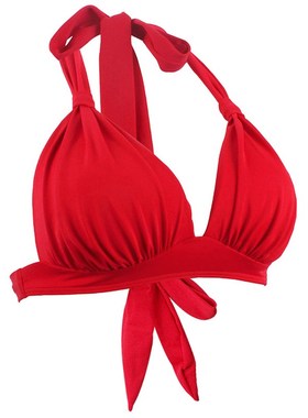 红色比基尼上衣单件挂脖性感辣妹外穿内衣C杯D杯E杯F杯G大胸小胸