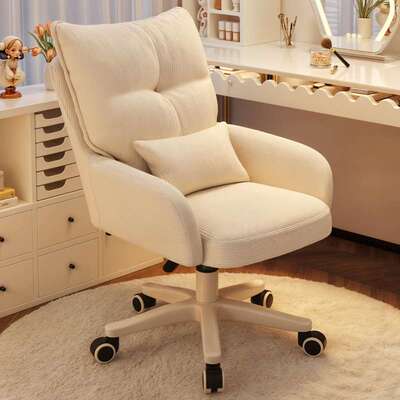 家用奶油风化妆椅子女生卧室靠背梳妆台凳子美甲新款高级网红轻奢