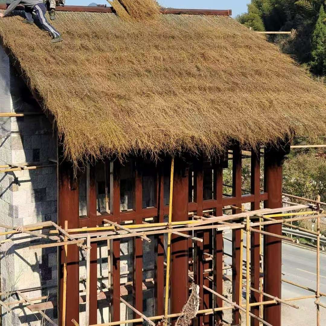 茅草装饰竹枝防水农家乐户外凉亭隔热庭院景区屋顶遮阳毛草防雨