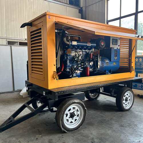 移动电站拖车式柴油发电机组带防雨棚100kW户外应急柴油发电机组