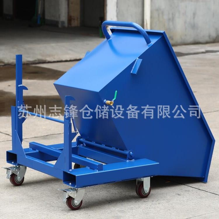 工业车间重型移动铁屑车箱自卸废料车可翻转机床垃圾车