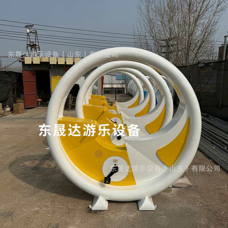 脚踏喷泉单车公园广场互动无动力发光单车骑行竞技单车