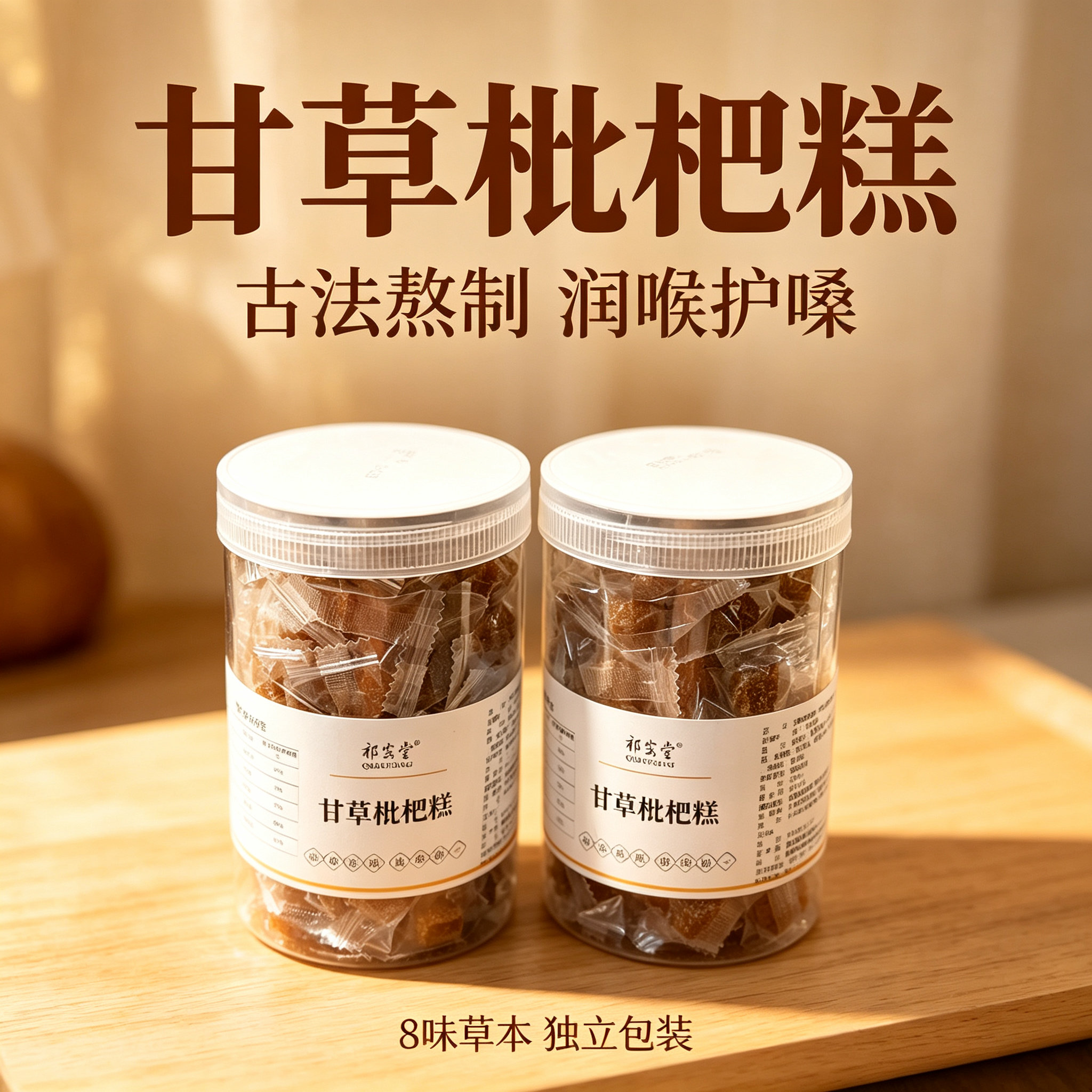 甘草枇杷糕罐装独立小包装罗汉果金银花薄荷脑传统糕点休闲小零食