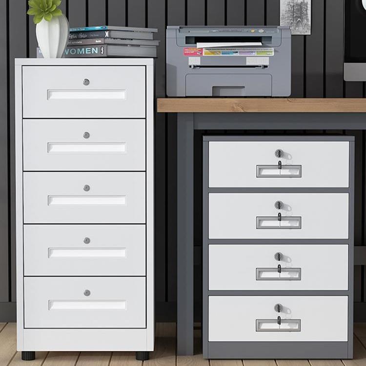 办公室文件柜桌下收纳柜带锁矮柜铁皮工具储物柜资料柜抽屉小柜子