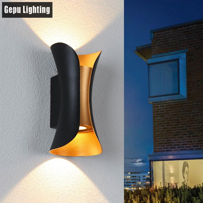 户外壁灯室外防水小蛮腰上下照创意简约外墙灯露台楼梯过道灯具