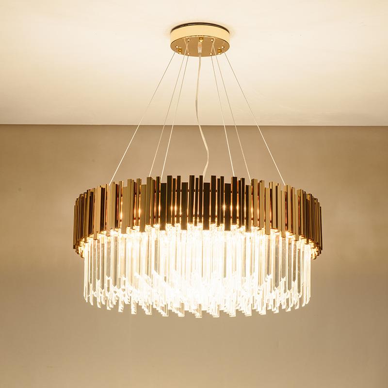 水晶灯客厅灯奢华高档吊灯铁艺圆形灯具卧室餐厅吊灯别墅工程灯