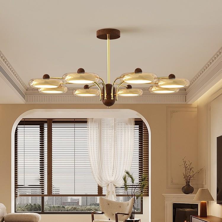 法式客厅吊灯中古风大厅主灯简约民宿卧室书房奶油风全光谱灯具