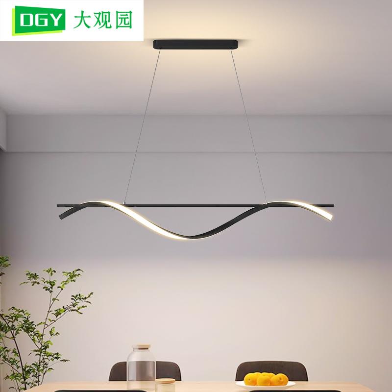 大观园餐厅吊灯现代简约餐桌吧台灯具轻奢客厅饭厅长条吊线灯473L