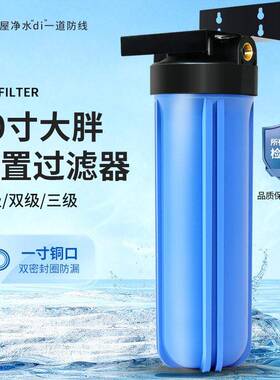 大胖前置过滤器大白10寸家用商用大蓝全屋大流量自来水净水器