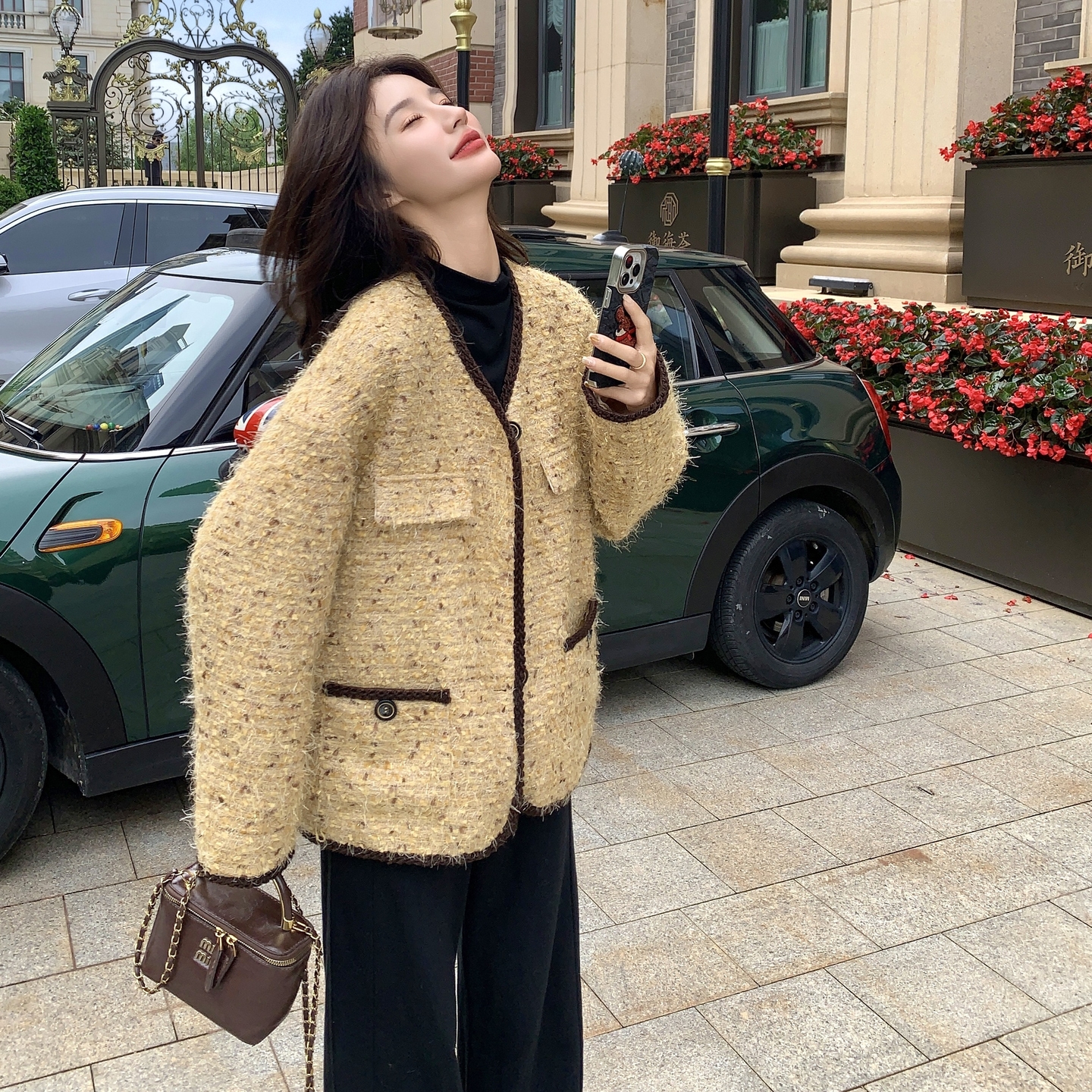 现货!2025年冬季高级感夹棉小香风时尚外套2C212-G178-P185-K258