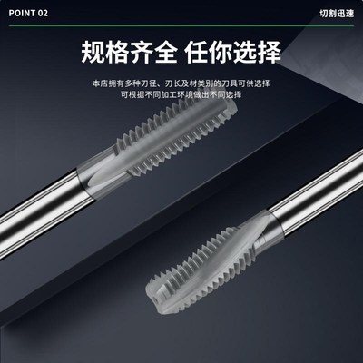 钨钢左牙直槽丝锥左旋整体硬质合金反牙丝攻左螺旋涂层反螺纹倒牙