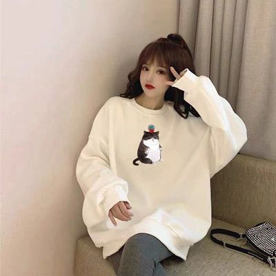 打底卫衣女内搭高级感外套女装秋冬加绒厚新款大码卫衣宽松学生上