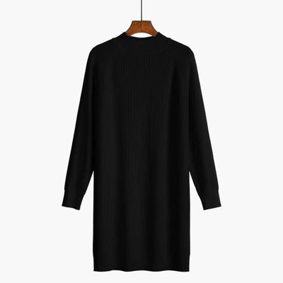 长款打底衫女遮屁股洋气高档长袖针织毛衣连衣裙女配大衣2026秋冬