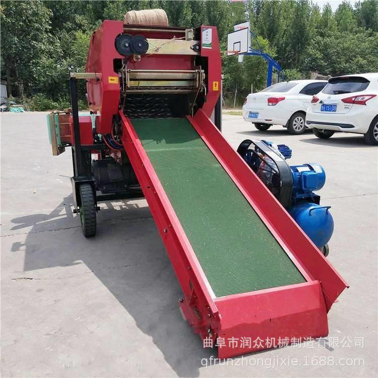 固定自动包膜机牧草饲料打包机拾捡麦秆打捆机畜牧养殖饲料压块机