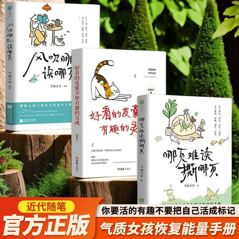 【新华正版】 气质女孩恢复能量手册（全3册）风吹哪页读哪页 + 哪页难读撕哪页 + 好看的皮囊不如有趣的灵魂 江苏凤凰文艺出版社