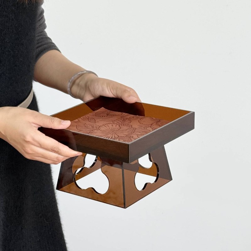 如是亚克力桌面案台泡茶茶承家用茶具置物收纳干泡茶盘小摆件置物