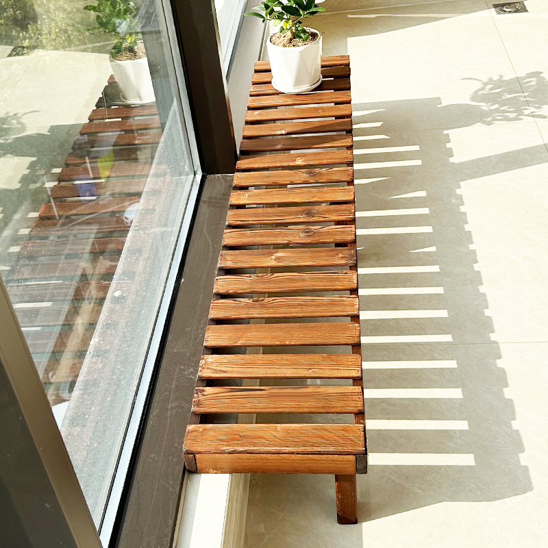 定制花架置物架阳台防腐实木层架落地式F窗台加宽一层花架2024新
