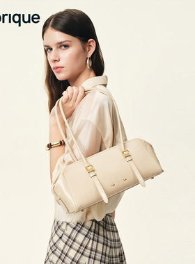 Fabrique波士顿包杏仁茶色油蜡牛皮单肩腋下包Monti女包26年新款