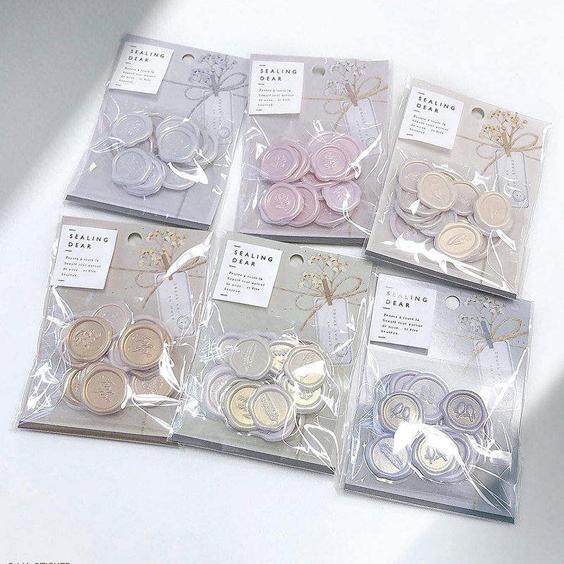 日系甜美水晶贴纸闪膜贴s画立体火漆封印糖果贴信封装饰礼物封口