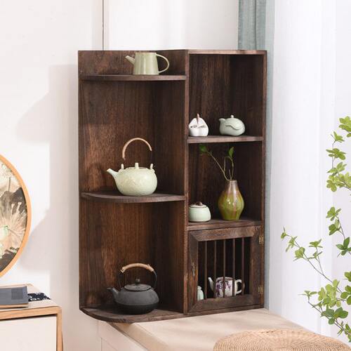 实木茶杯架置物架中式博古架茶壶收纳架茶具架桌面茶柜茶叶柜摆架