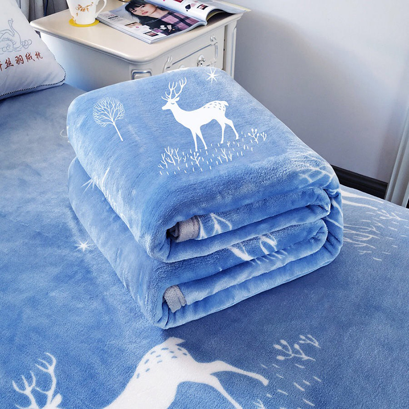 加绒珊瑚绒床单单件冬季加厚w单人学生宿舍毛毯双面毛绒法兰绒毯