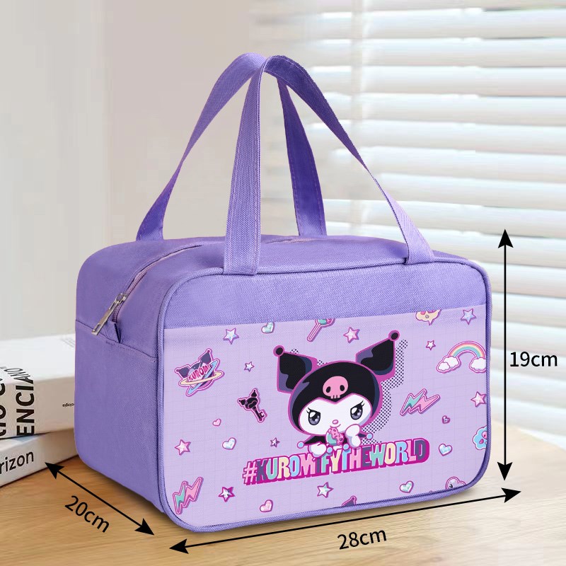 可爱小学生大容量l保温饭盒袋子儿童手提午餐袋卡通上班带饭包