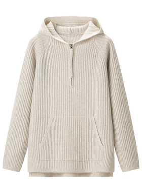 【小田专享】秋冬连帽长袖拉链毛衣 A5265