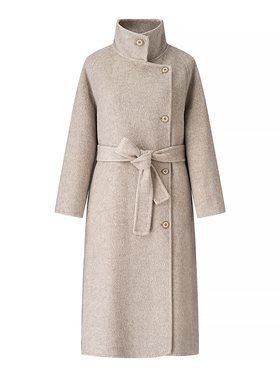 【小田专享】高级感双面呢醋纤大衣加厚立领绵羊毛毛呢外套F836