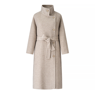 【小田专享】高级感双面呢醋纤大衣加厚立领绵羊毛毛呢外套F836