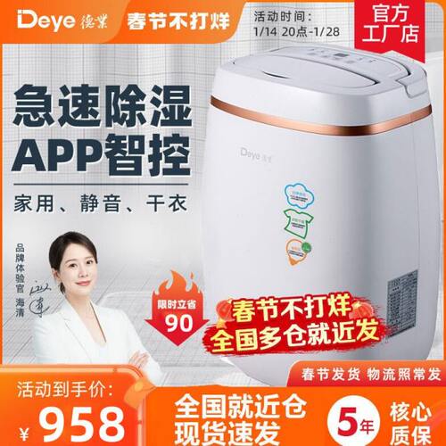 德业除湿机家用吸湿室内静音抽湿机抽湿器干燥机12L工业DYD-E12A3