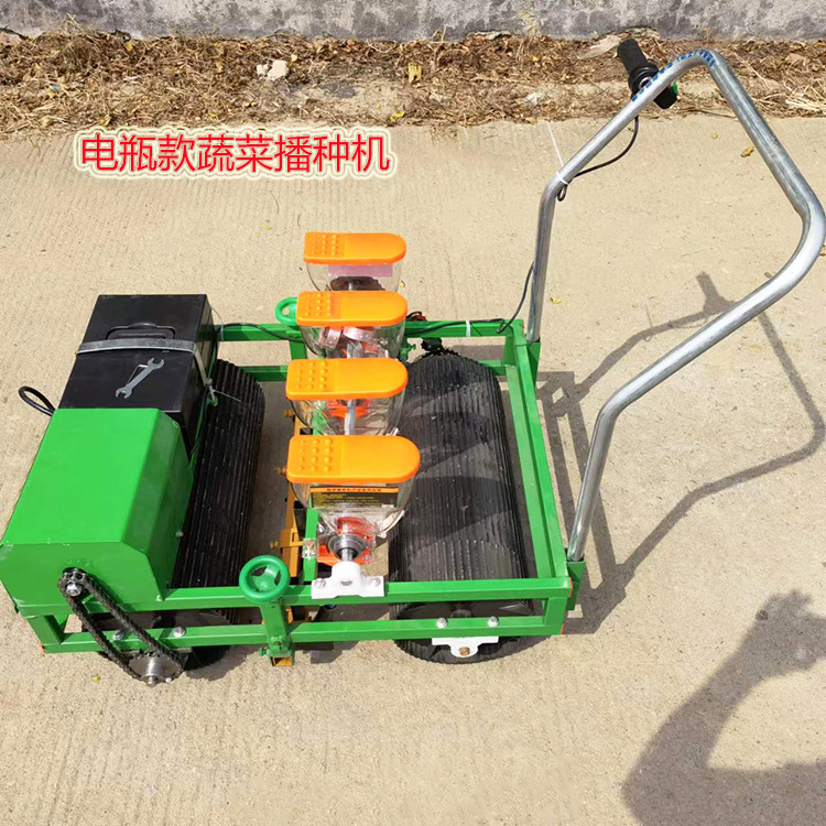手推单行两行人力蔬菜播种机汽油自走6行精播机萝卜白菜油菜香菜