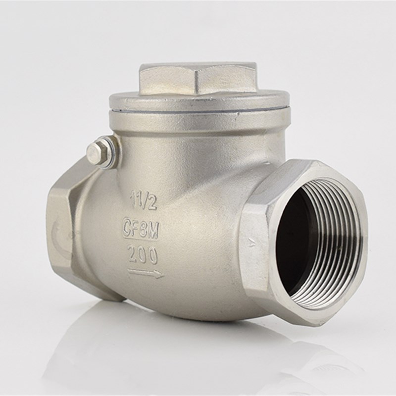 304不锈钢内螺纹旋l启卧式止回阀止逆阀耐高温单向阀4分DN15 20 2