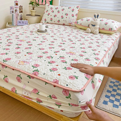 双层纱夹棉床笠床垫保护罩床单单件席梦思床套罩O加厚床罩2024新