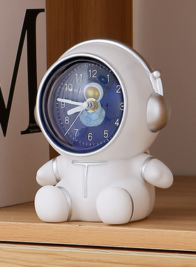 可爱宇航员存钱罐时钟办公桌面z摆件男女孩生日礼物儿童房送礼摆