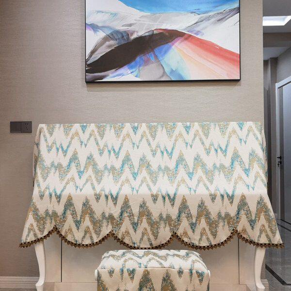 启颜涤棉布艺钢琴全披北欧风钢琴罩钢琴防尘罩钢琴套钢琴盖布