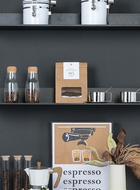 北欧样板间厨房摆件咖o啡豆储物罐售楼部展厅餐厅软装饰品道具摆