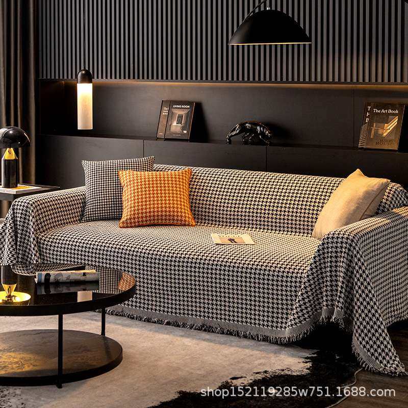 沙发垫雪尼尔防滑北欧简约新款经典小千鸟格四季沙发套罩沙发盖巾,3C数码配件,USB灯,淘宝优惠券,粉丝福利购,淘宝优惠卷