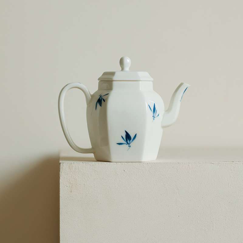 昌朴居纯手绘蝴蝶兰花茶壶家用中式陶瓷功夫小瓷壶泡茶器带过滤