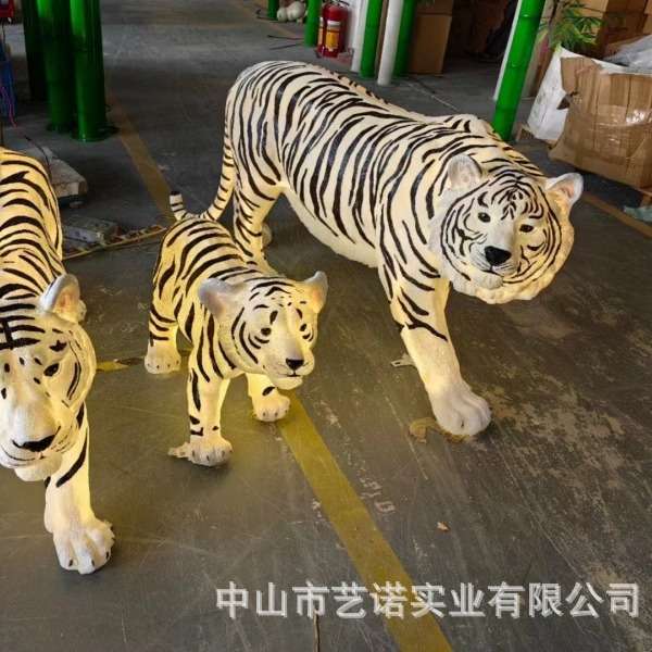 户外防水仿真树脂老虎造型灯游乐场动物观景台灯发光摆件装饰灯