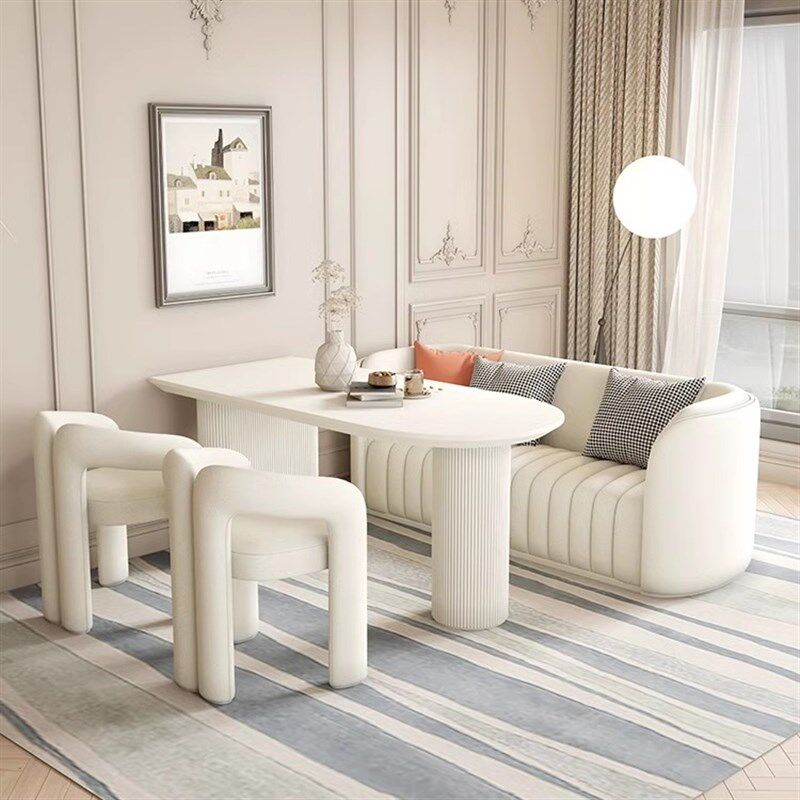 美容院接待桌椅组合售楼处影楼谈单桌会客洽谈沙发休闲Z休息区卡