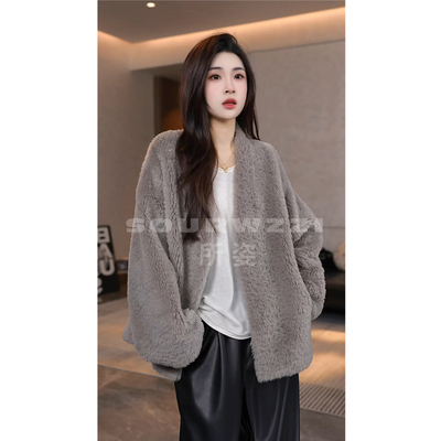 SOURWZZI/所姿100%羊毛冬季简约时尚休闲女士羊毛外套SZ-25712