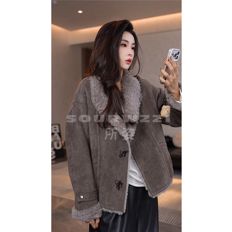 SOURWZZI/所姿100%羊毛简约设计师时尚休闲女士羊毛外套SZ-25670