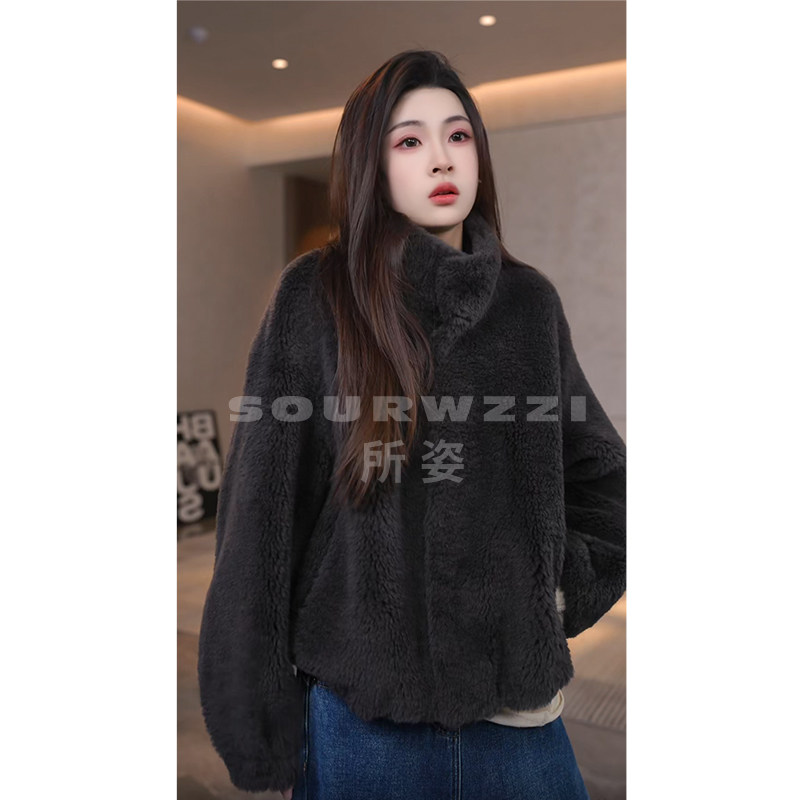 SOURWZZI/所姿100%羊毛立领冬季时尚百搭休闲女士外套SZ-26338 - 海宁所姿服饰女装店出品