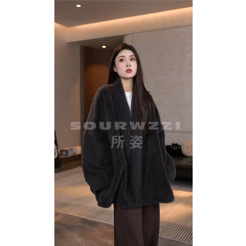SOURWZZI/所姿新款羊毛拉绒宽松冬季休闲女士羊毛外套SZ-25637,女装/女士精品,短外套,淘宝优惠券,粉丝福利购,淘宝优惠卷